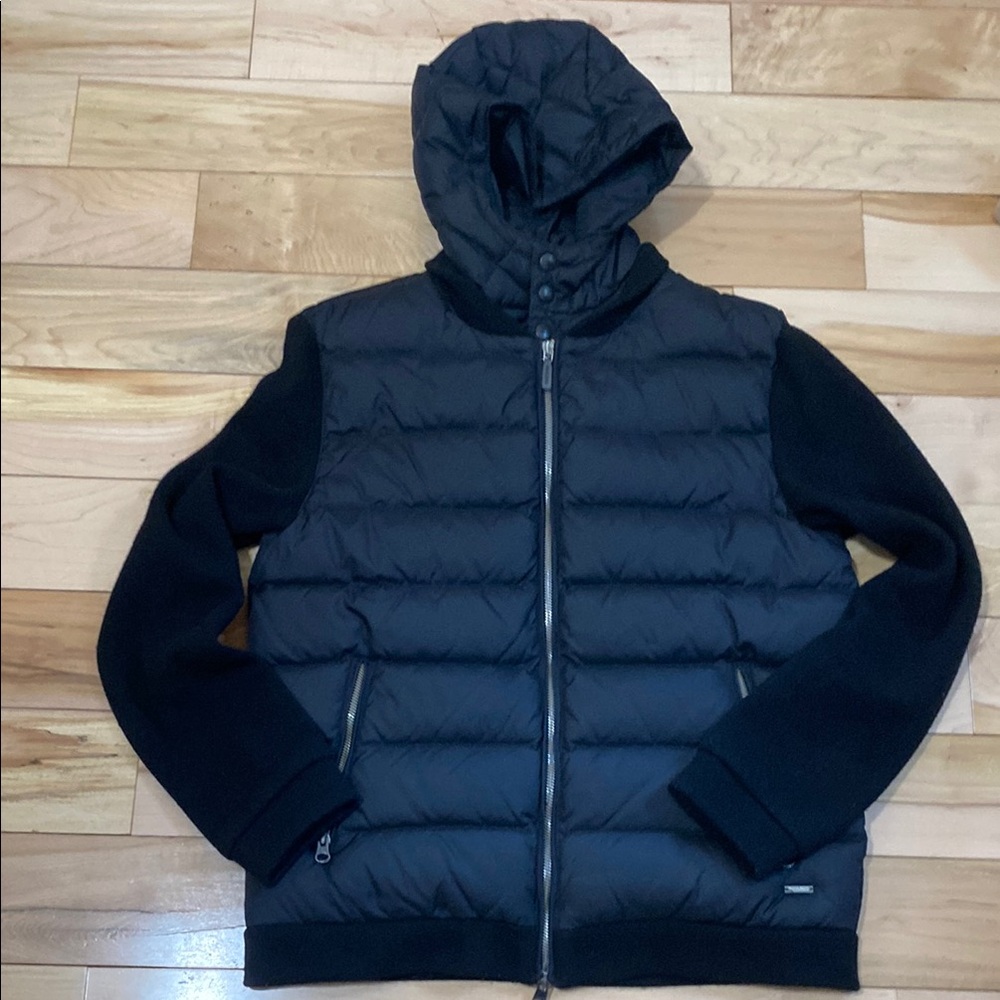 Men's Woolrich Black Puffer and Wool Jacket - Picture 6 of 16